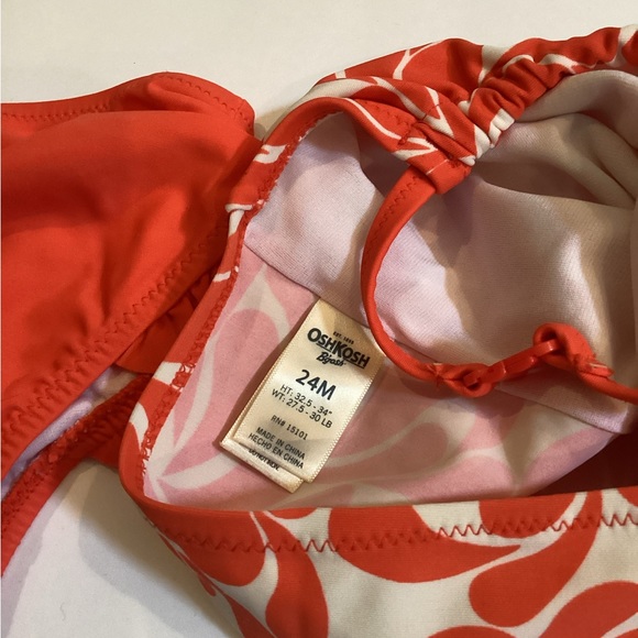 OSHKOSH BABY ORANGE AND WHITE HALTER BIKINI SWIMSUIT SZ.24M - Picture 9 of 9